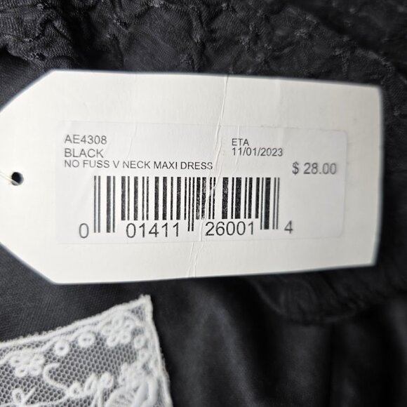 NWT Sadie & Sage Popcorn Maxi Dress w/ Slit Black S - Picture 11 of 12